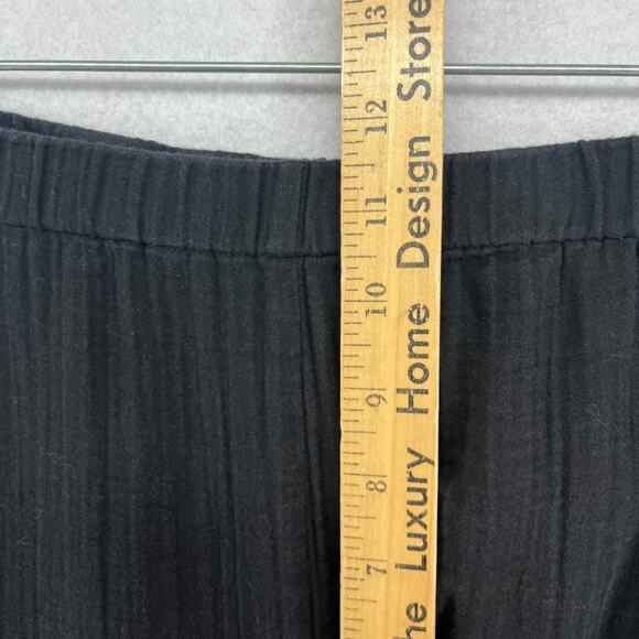EILEEN FISHER Pants XL Organic Cotton Crinkle Gauze Tapered Pull On Black - Picture 14 of 16